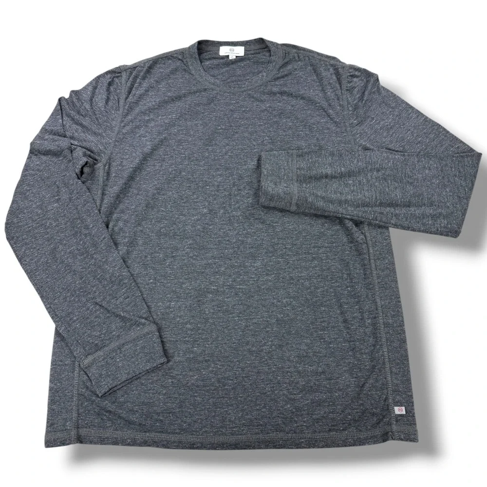 AG Adriano Goldschmied Mens Long Sleeve Crew Neck Tee Gray Heather Size‎ MediumM